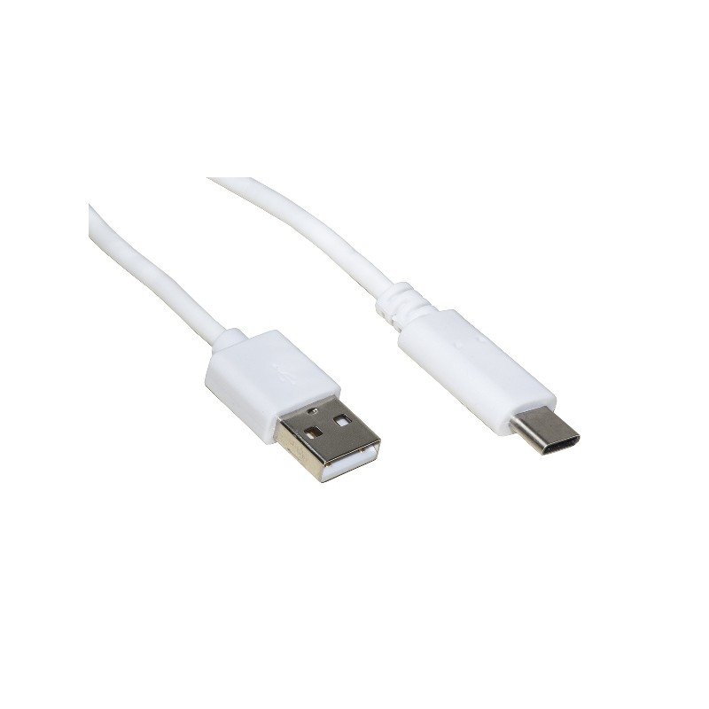 CAVO USB 2.0 TIPO C 1,0 mt BIANCO